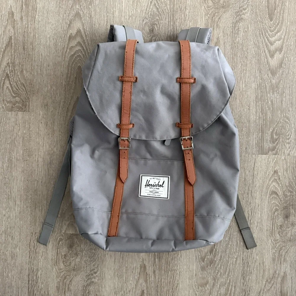 Y2K Herschel Supply Co. Little America Backpack Gray Laptop School Hiking Bag